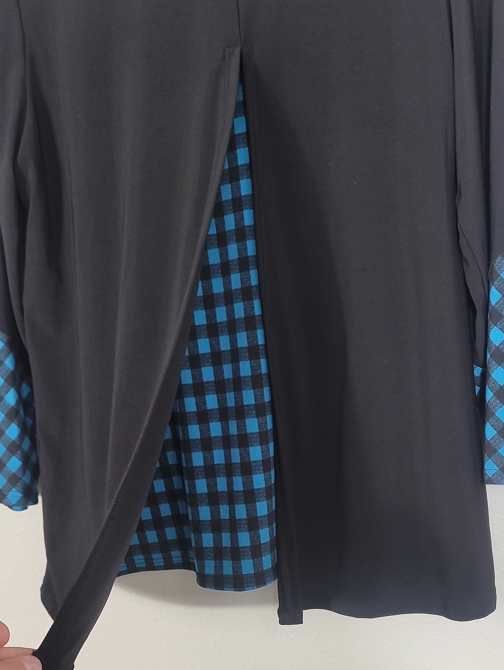 Ali Miles Mixed Plaid Cowl Neck Sweater Tunic Size Large - Picture 8 of 10